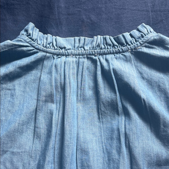 100% Cotton crown & ivy blue v neck small dress 3/4 sleeve knee length - Picture 8 of 8